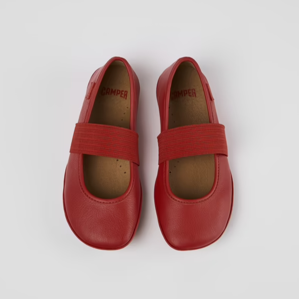 Camper 'Right' Leather Ballerina - Red