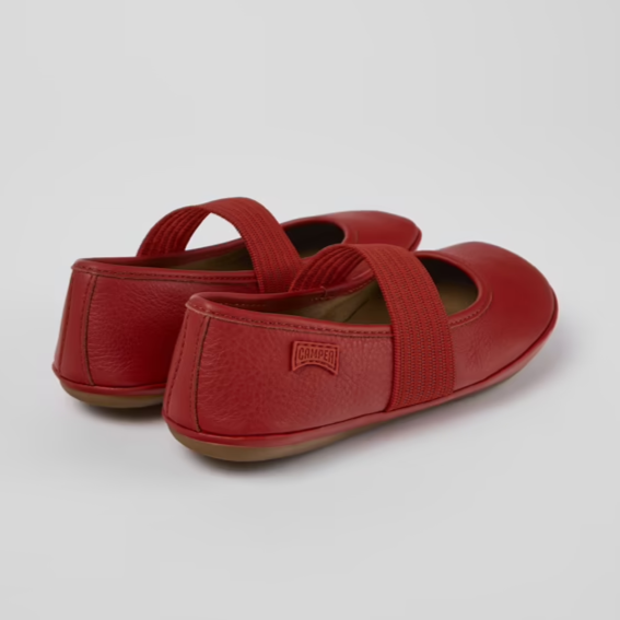 
                      
                        Camper 'Right' Leather Ballerina - Red
                      
                    