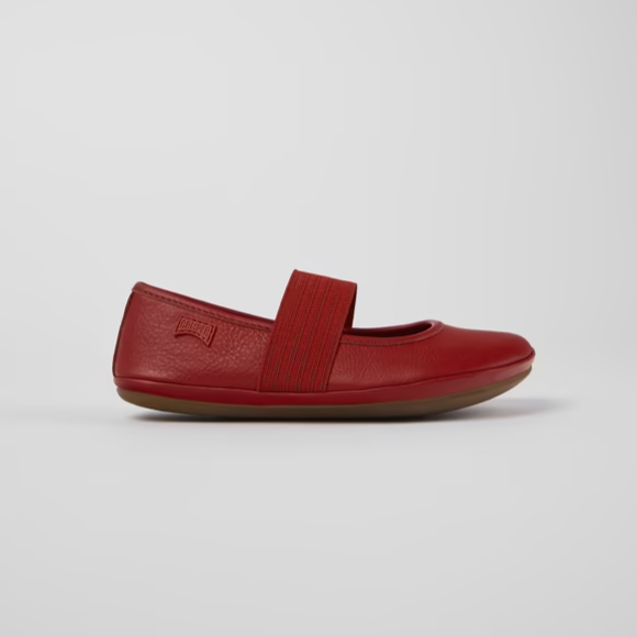 
                      
                        Camper 'Right' Leather Ballerina - Red
                      
                    