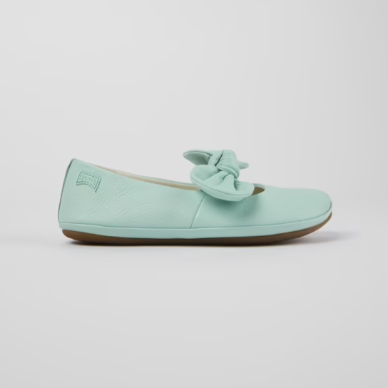 
                      
                        Camper 'Right' Leather Bow Ballerina - Blue
                      
                    