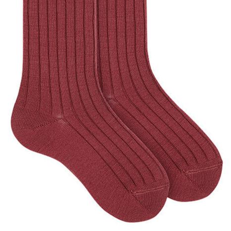 Cóndor Short Ribbed Merino Wool Socks - Mahogany