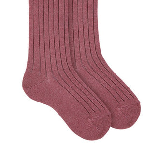Cóndor Short Ribbed Merino Wool Socks - Plum