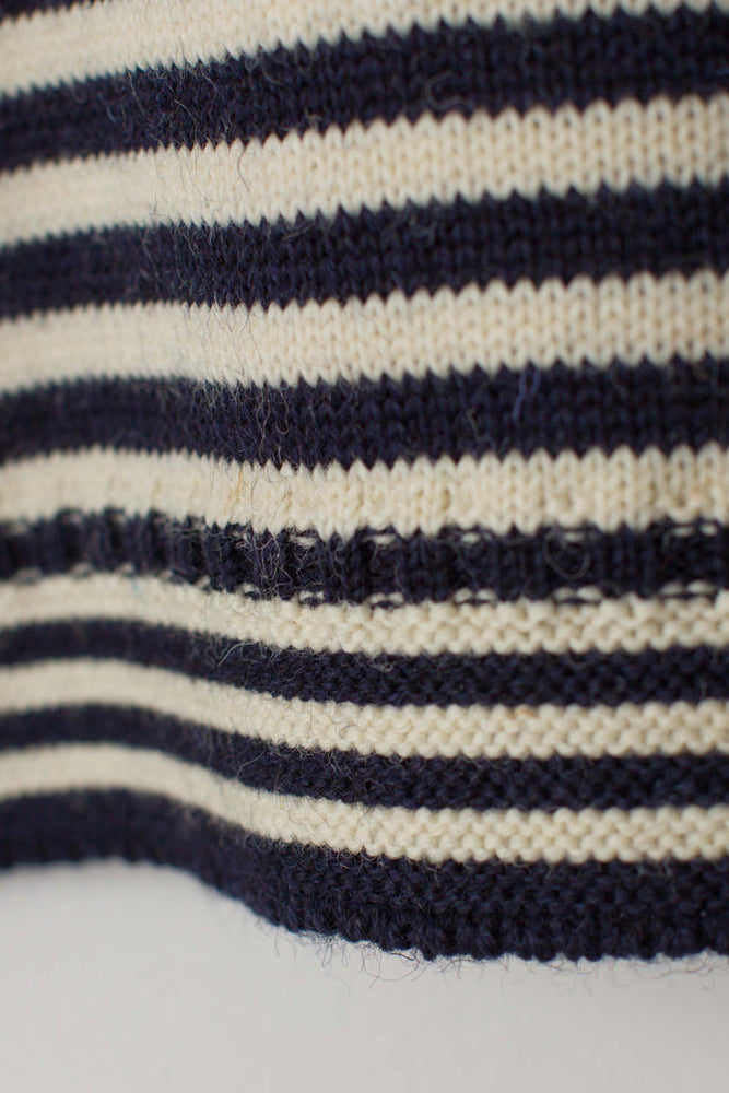 
                  
                    Le Tricoteur Adults Navy & Cream Striped Rocquaine Guernsey Jumper
                  
                