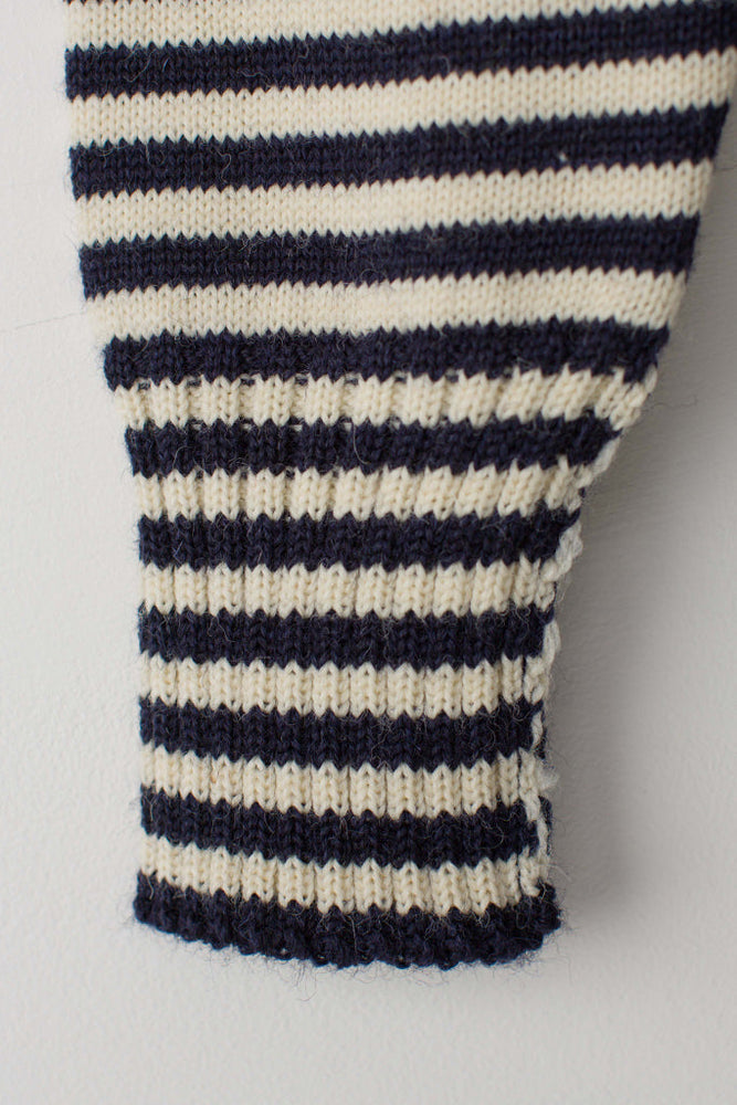 
                  
                    Le Tricoteur Adults Navy & Cream Striped Rocquaine Guernsey Jumper
                  
                