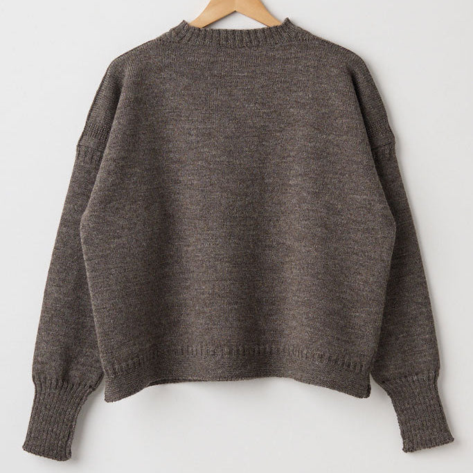 Le Tricoteur Adults Undyed Cropped Guernsey Jumper