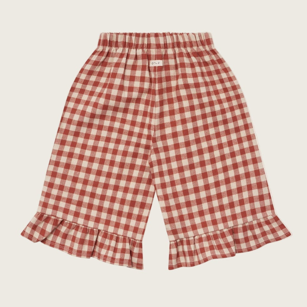 
                  
                    Organic Zoo Paprika Gingham Frill Culottes
                  
                
