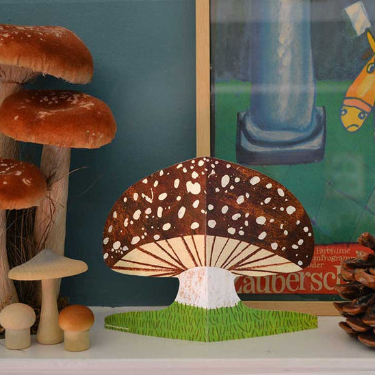 Mortlake Papers Brown Mushroom Shaped Greeting Card