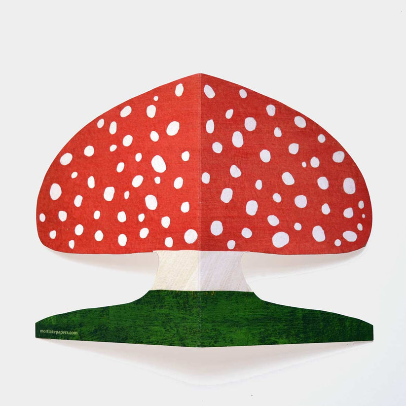 Mortlake Papers Red Mushroom Shaped Greeting Card