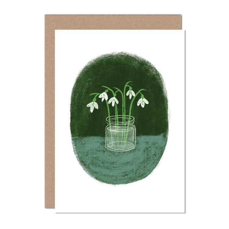 Juliet Thomas Doodles Snowdrops in a Jar Greetings Card