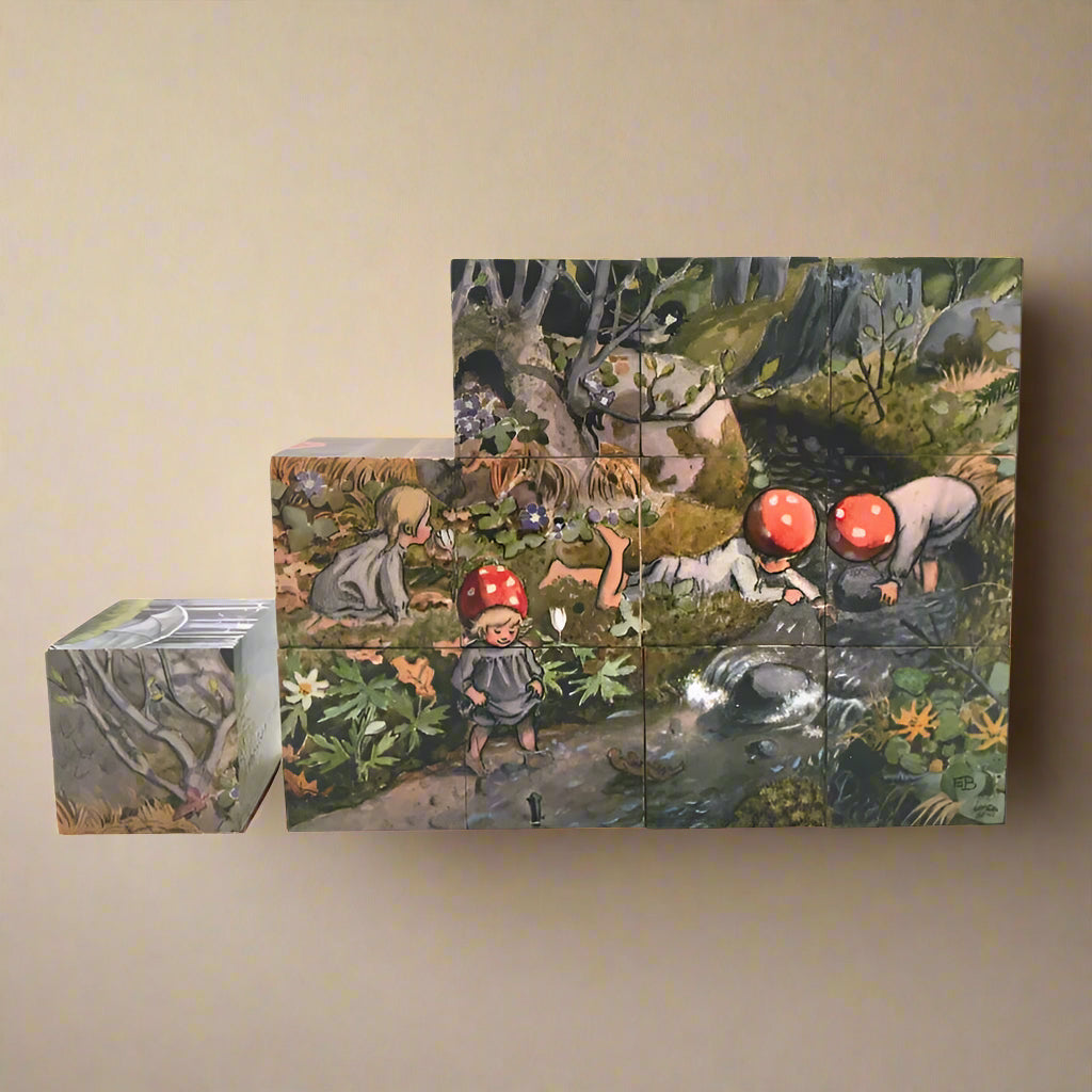 Hjelm Förlag Elsa Beskow Children of the Forest Cube Puzzle