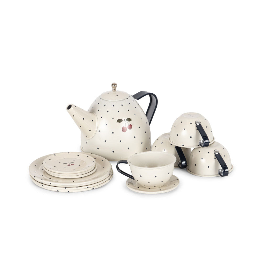 Konges Sløjd Tea Party, Tin Tea Set - Blue Dot