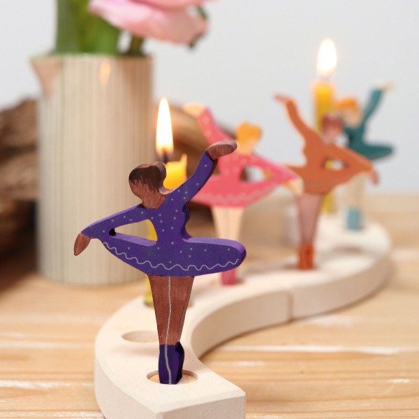 GRIMMS Decorative Figure for Celebration Ring Birthday Spiral - Purple Lilac Ballerina