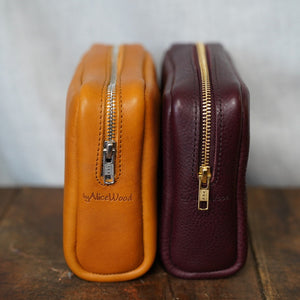 byAliceWood Handmade Veg Tan Leather Make Up Bag