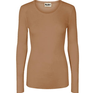 Women's Long Sleeve Wool Rib Tee Shirt - Hazel