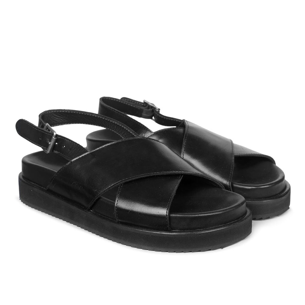 ANGULUS Women's Crossover Strap Sandal - Black