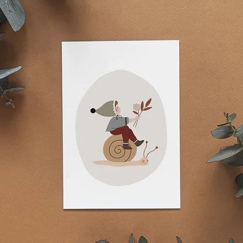 Atelier Oranger Leo's Snail Postcard