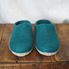 FOLKIT Women's Fairtrade Felt Wool Mule Slippers - Ocean