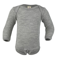  Engel Natur 70% Organic Wool 30% Silk Long Sleeve Baby Body Vest Grey