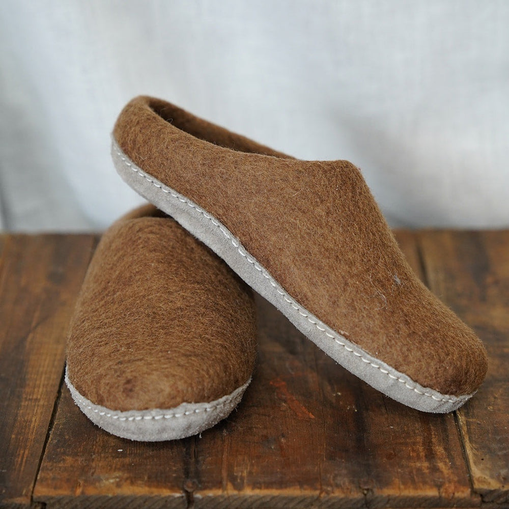 
                      
                        FOLKIT Women's Fairtrade Felt Wool Mule Slippers - Gingerbread
                      
                    