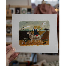  Tijana Lukovic Tijana Draws Sheep Riding Girl Print 20 x 17cm
