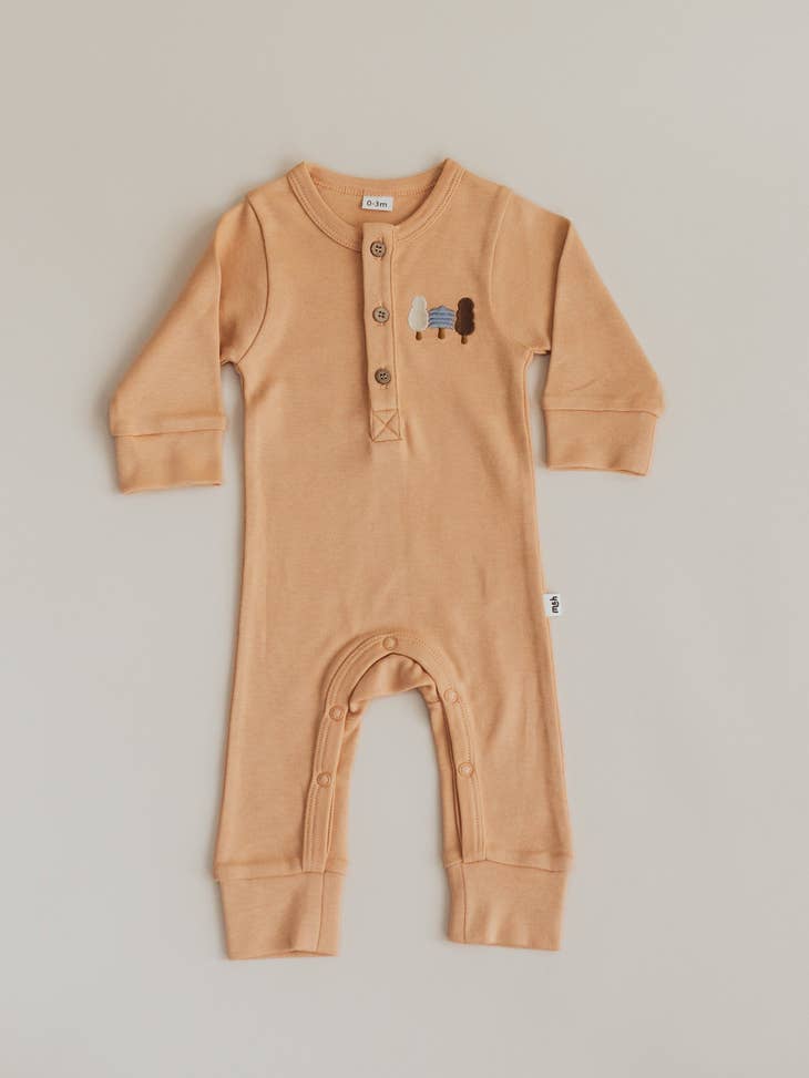 Mini & Humble Footless Romper - Clay