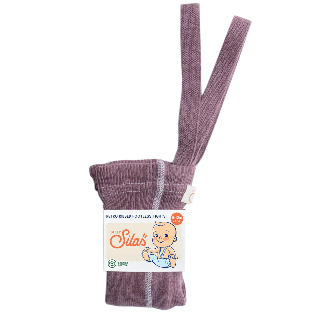 Silly Silas Footless Tights With Braces - Açaí Smoothie