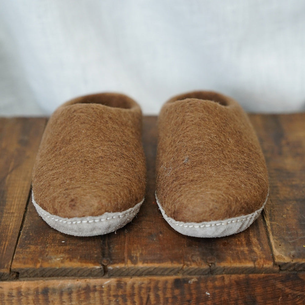 
                      
                        FOLKIT Women's Fairtrade Felt Wool Mule Slippers - Gingerbread
                      
                    