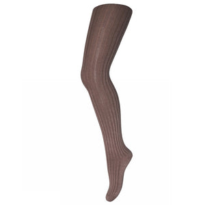 MP Denmark Classic Wool Ribbed Tights - Chocolate