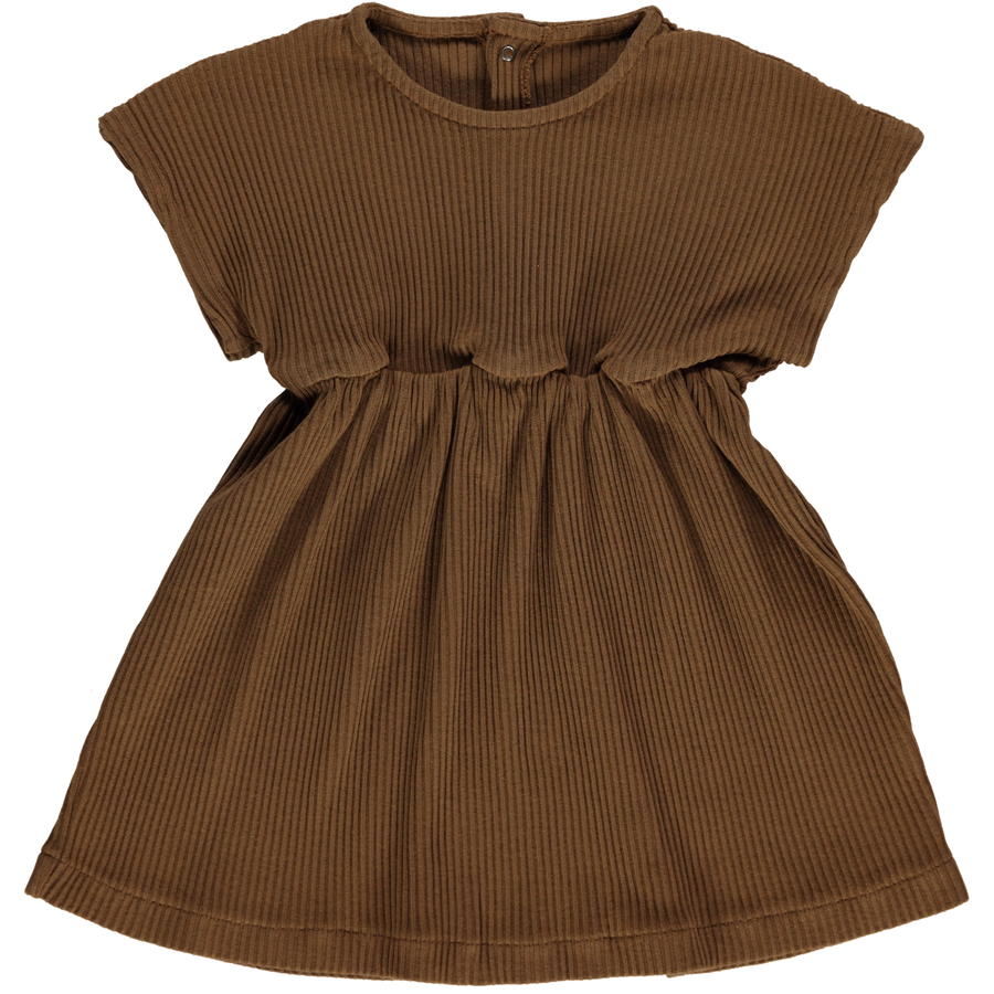 Poudre Organic Dahlia Ribbed Dress - Nuthatch