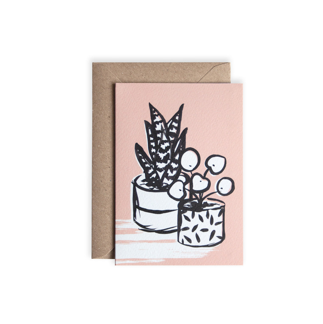 Aloe and Pilea Card