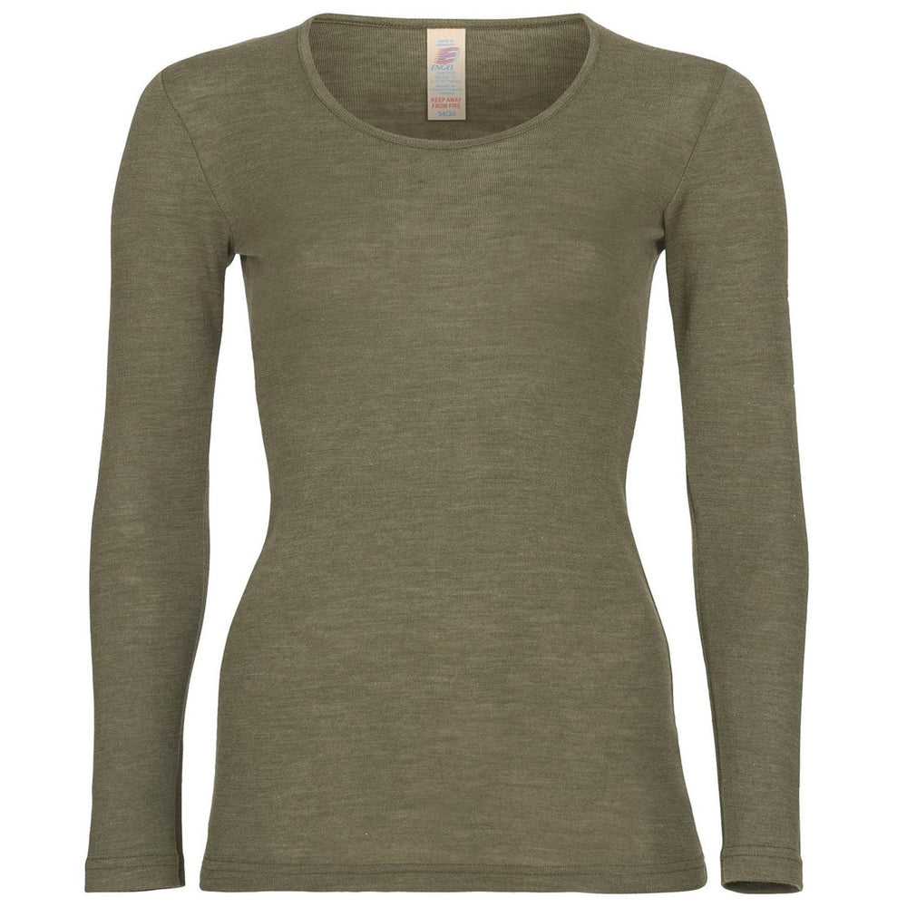 Engel Natur Women's Merino Wool/Silk Long Sleeve Top - Olive