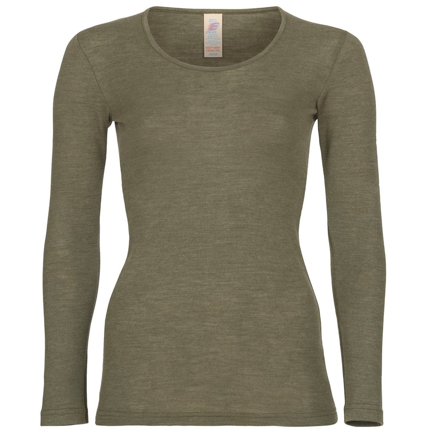 Engel Natur Women's Merino Wool/Silk Long Sleeve Top - Olive