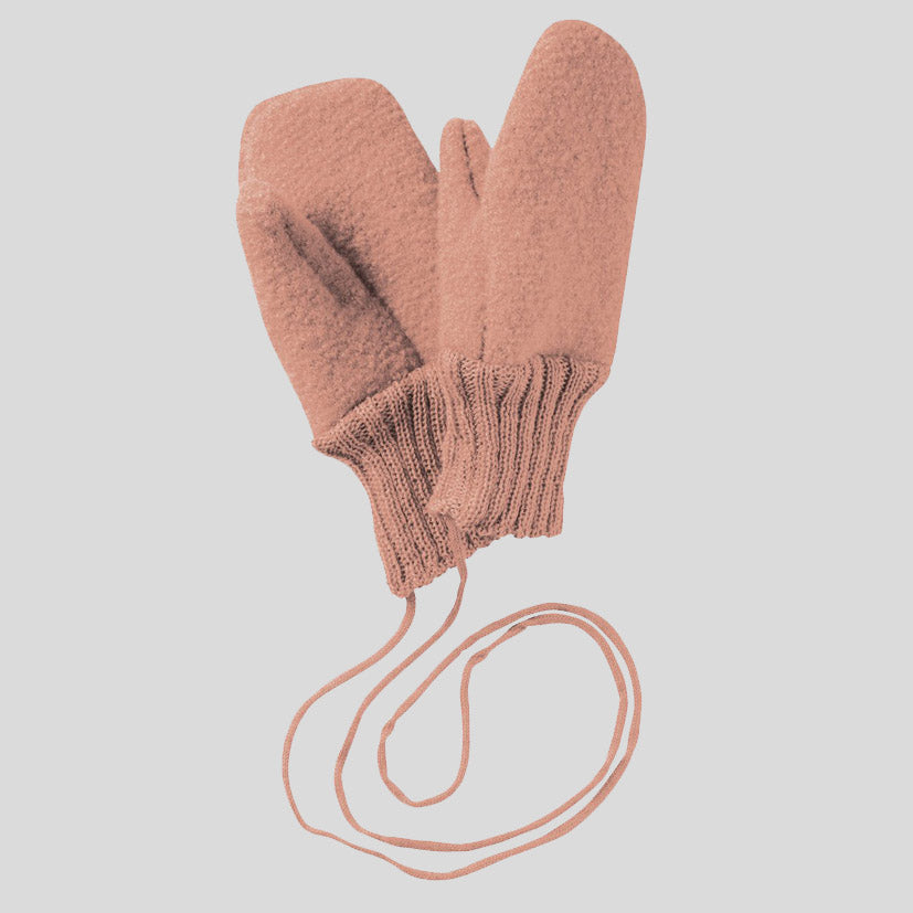 Disana Organic Boiled Merino Wool Mittens - Rose