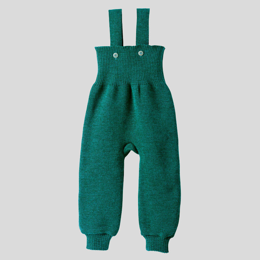 Disana Organic Knitted Merino Wool Dungarees - Pacific