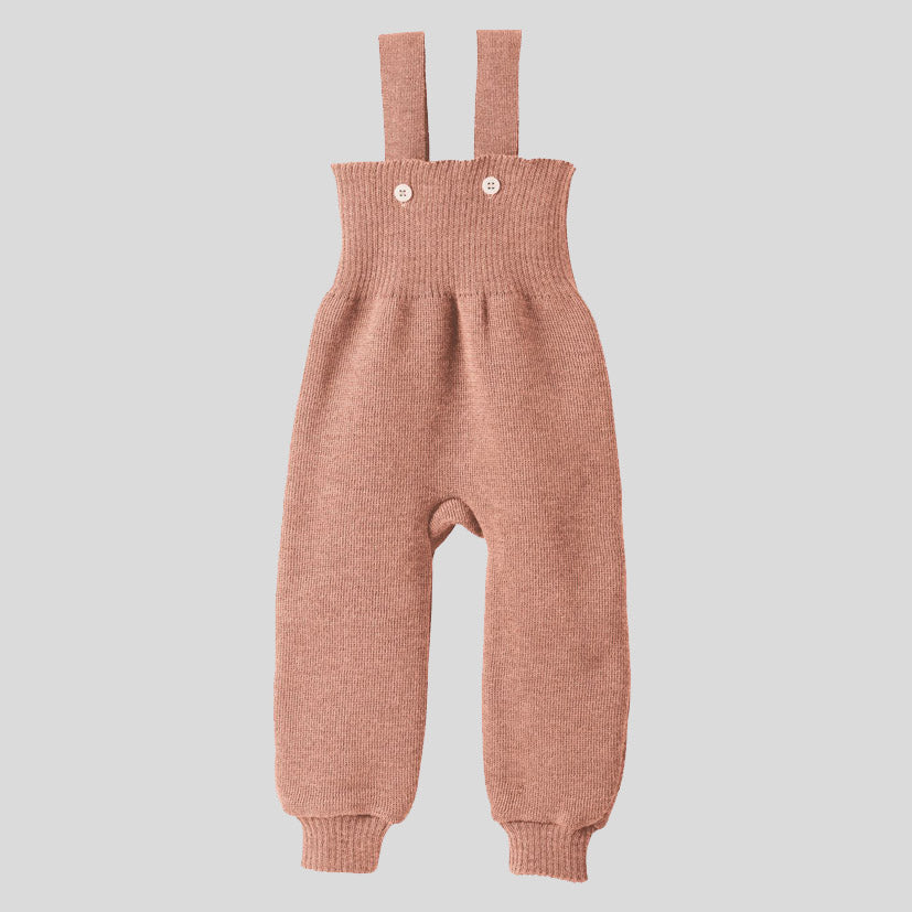 Disana Organic Knitted Merino Wool Dungarees - Rose