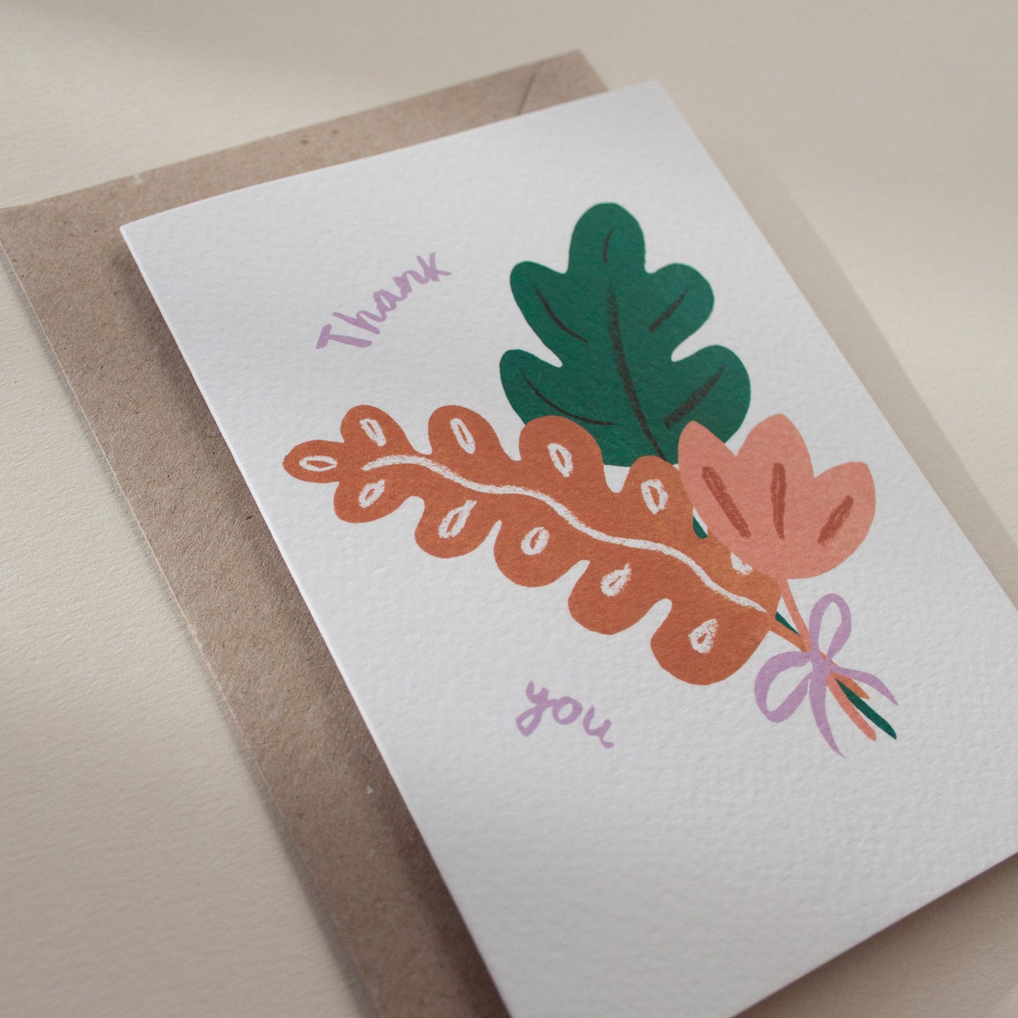 Little Em Emma Alviti Leaf Design Thank You Card