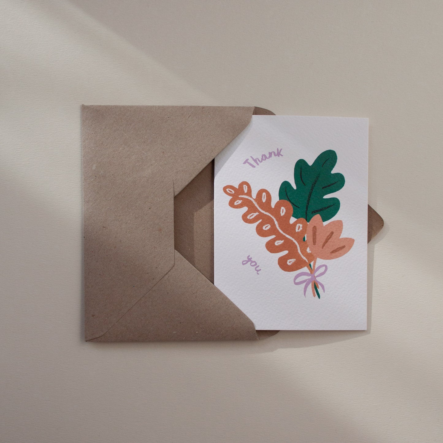 Little Em Emma Alviti Leaf Design Thank You Card