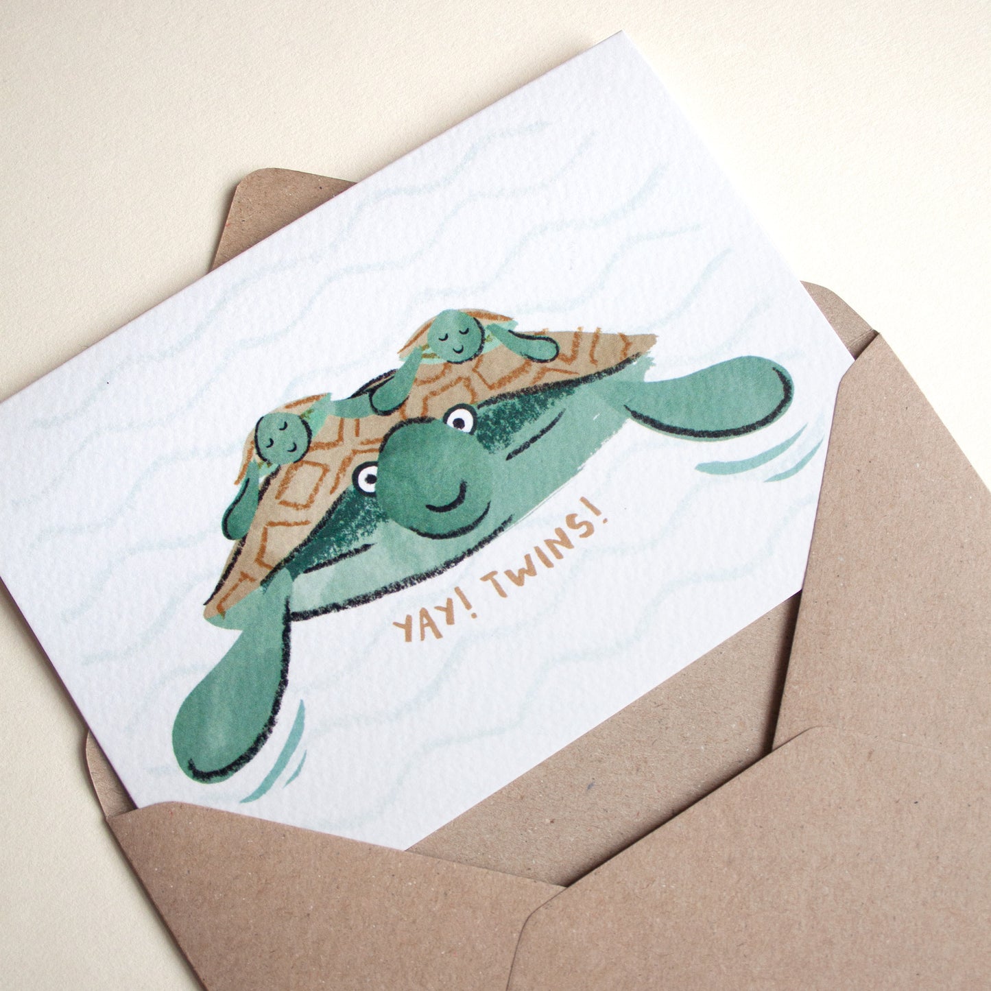 Little Em Emma Alviti Turtle Twin New Babies Card