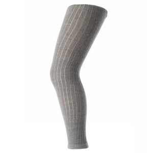 MP Denmark Classic Cotton Ribbed Footless Tights - Grey Melange