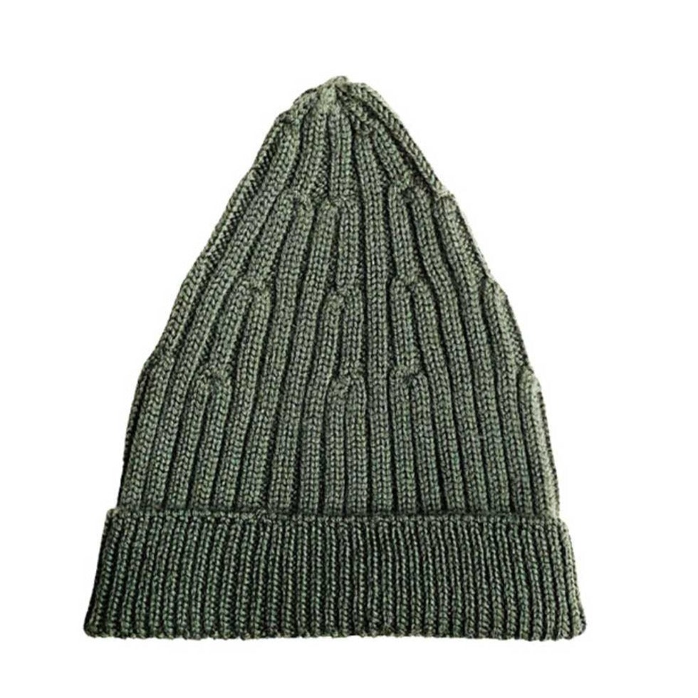 Mabli Knits Ribbed Coblyn Beanie - Khaki