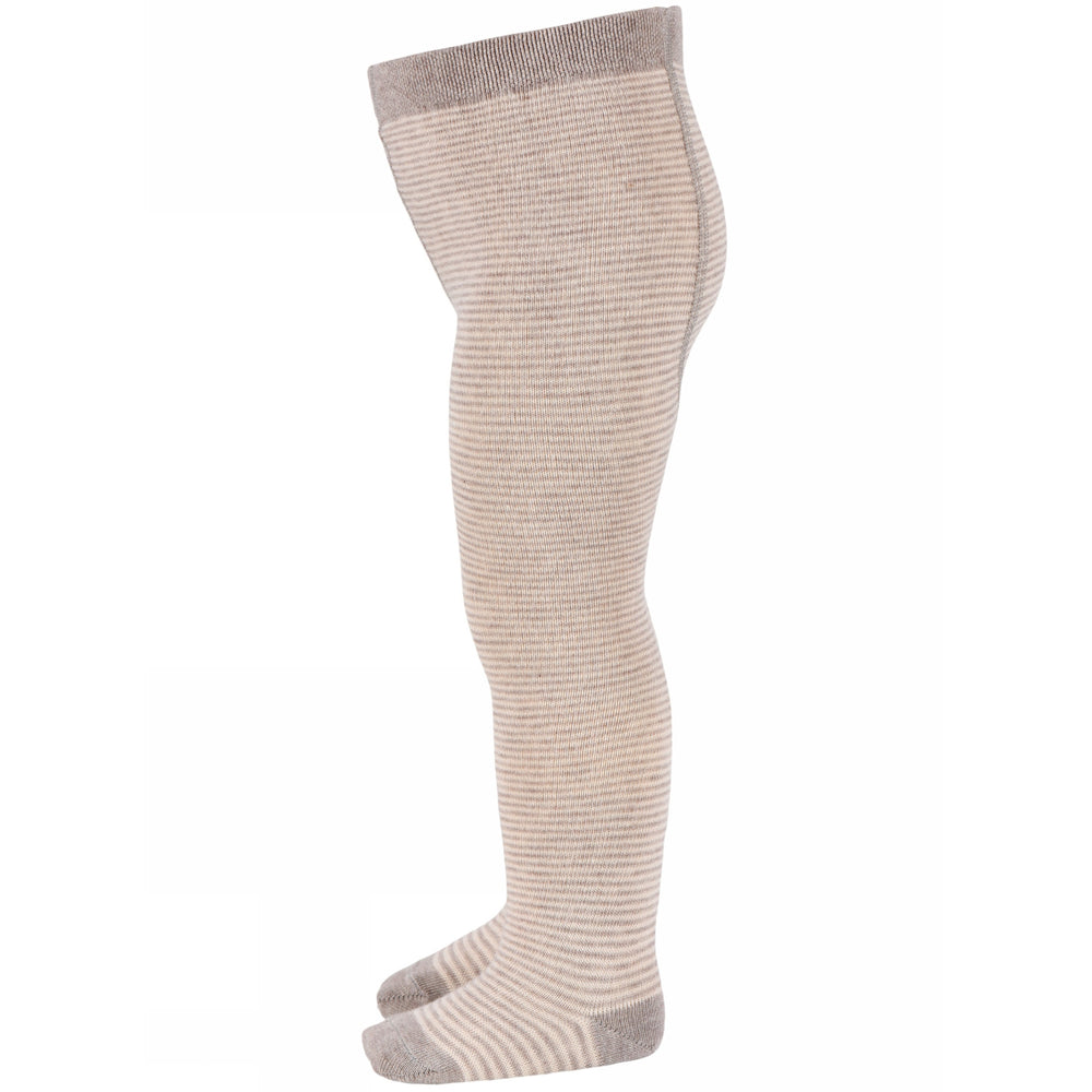 MP Denmark Vigge Cotton Stripe Tights - Light Brown Mel