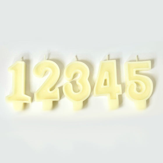 Brighton Candle Studio Beeswax Number Candles - White