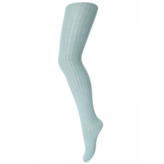 MP Denmark Classic Wool Ribbed Tights - Stormy Sea