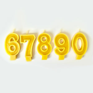 Brighton Candle Studio Beeswax Number Candles - Natural Yellow