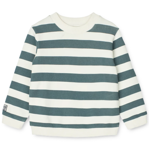 Liewood Thora Printed Sweatshirt - Creme De La Creme/Whale Blue Stripe