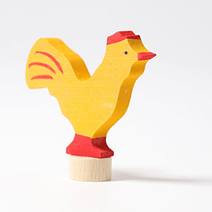 GRIMMS Decorative Figure for Celebration Ring Birthday Spiral - Yellow Rooster