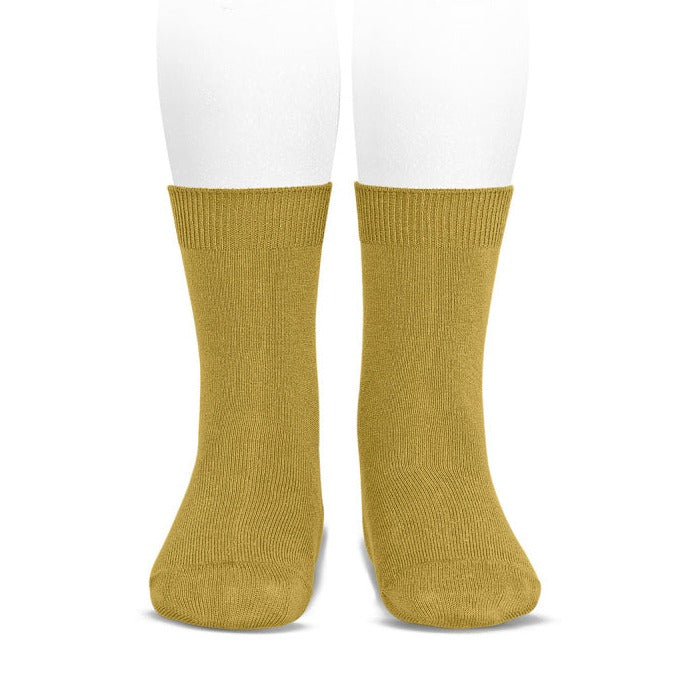 Cóndor Plain Stitch Basic Short Socks - Mustard