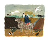 Tijana Lukovic Tijana Draws Sheep Riding Girl Print 20 x 17cm