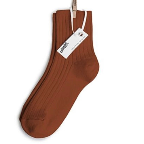 Collégien Women's Ribbed Cotton Ankle Socks - Gingerbread