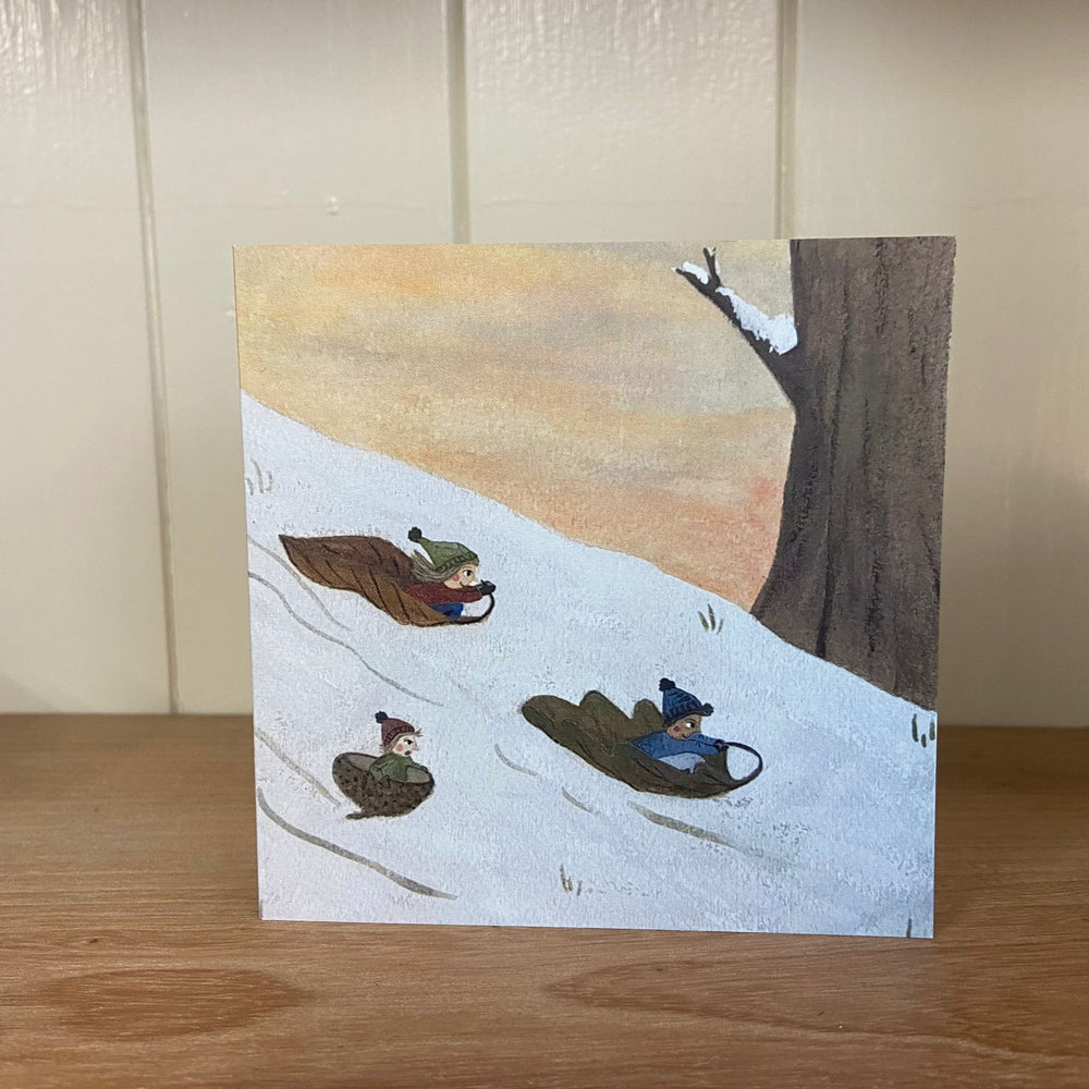 Lydia Mae Design Leaf Sledging Greetings Card